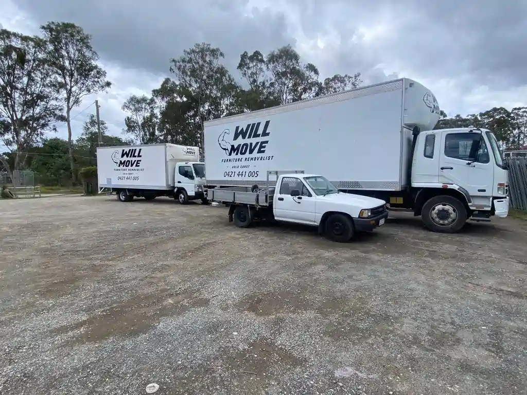 Will Move professional interstate removalists Gold Coast van parked during a furniture relocation.